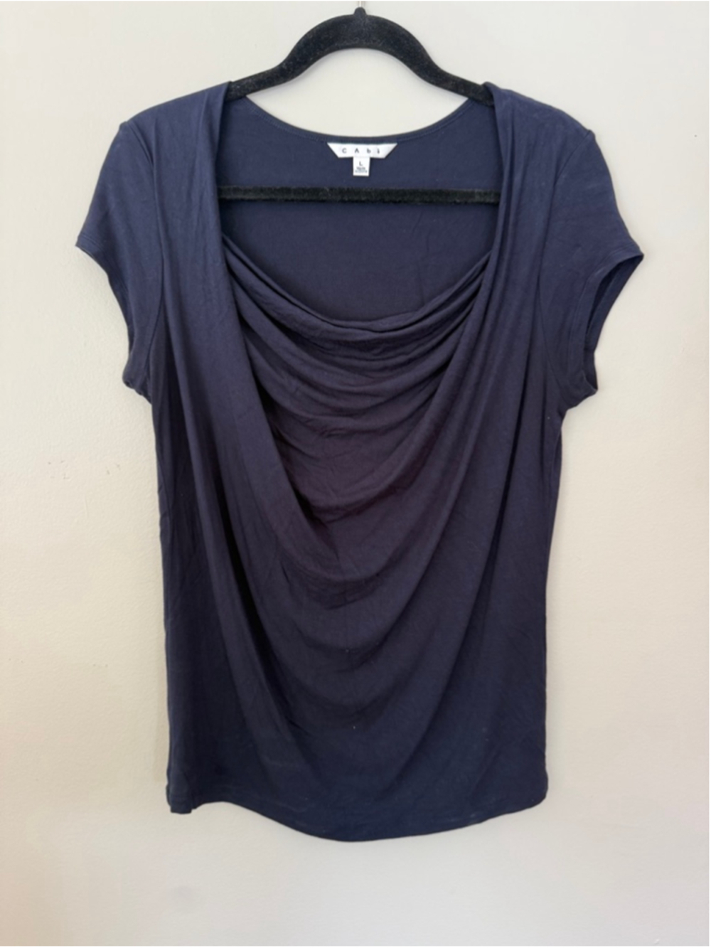 CAbi Navy Tee Size L